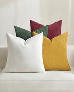 TOPWAVE Chenille Throw Pillow Covers 18x18, Pack of 4, Holiday Mix