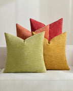 TOPWAVE Chenille Throw Pillow Covers 18x18, Pack of 4, Warm Mix