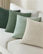 TOPWAVE Chenille Throw Pillow Covers 18x18, Pack of 4, Green Mix