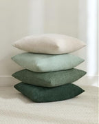 TOPWAVE Chenille Throw Pillow Covers 18x18, Pack of 4, Green Mix