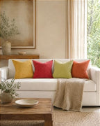 TOPWAVE Chenille Throw Pillow Covers 18x18, Pack of 4, Warm Mix