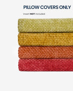 TOPWAVE Chenille Throw Pillow Covers 18x18, Pack of 4, Warm Mix