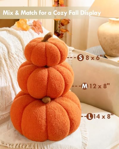 TOPWAVE orange pumpkin pillow detail
