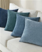 TOPWAVE Chenille Throw Pillow Covers 18x18, Pack of 4, Blue Mix