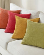 TOPWAVE Chenille Throw Pillow Covers 18x18, Pack of 4, Warm Mix