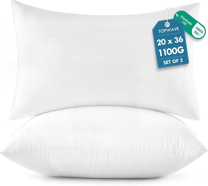 TOPWAVE 20 x 36 oversized pillow insert set of 2
