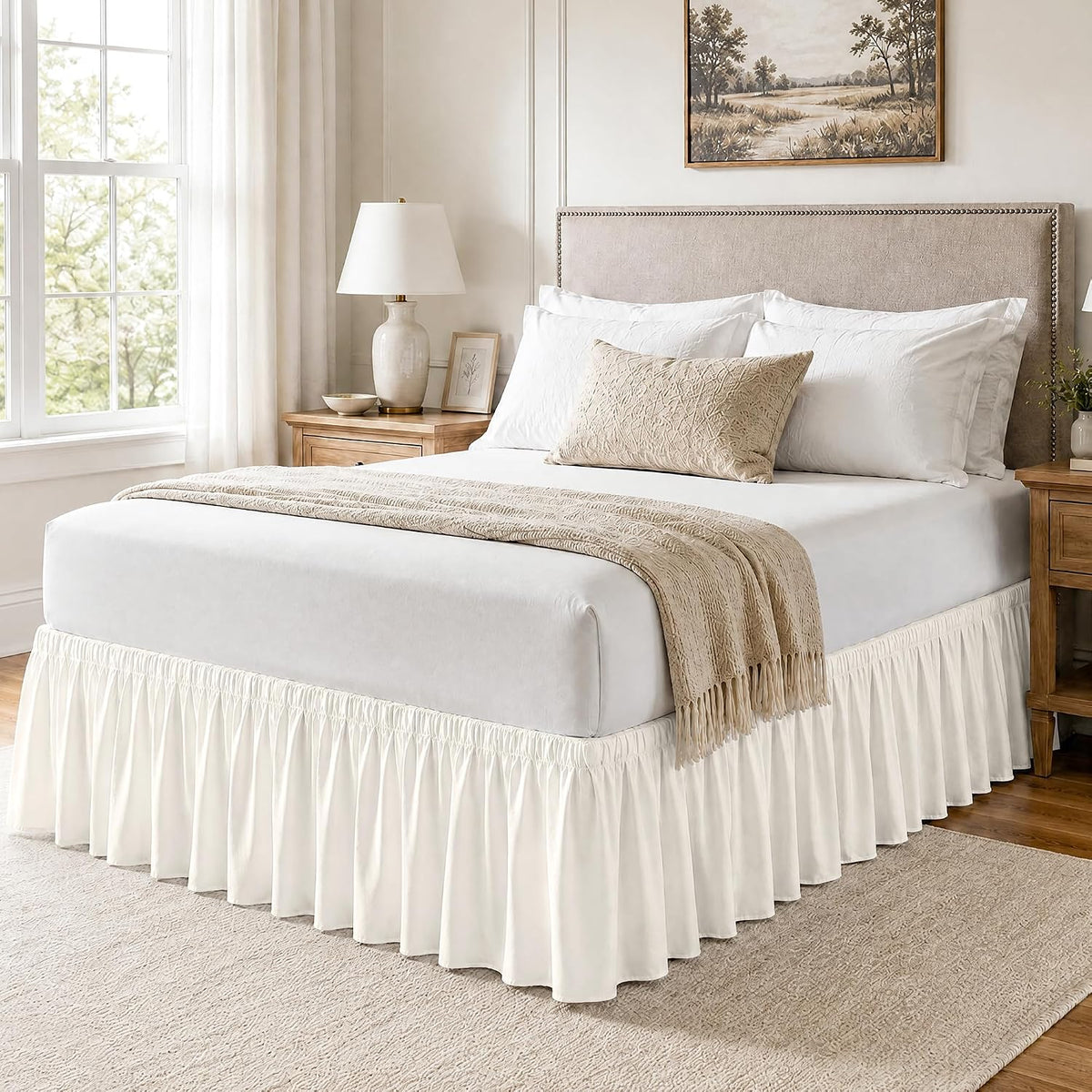 TOPWAVE Beige bed skirt
