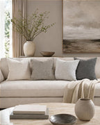 Neutral Mix pillow covers zipper detail