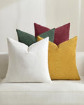 TOPWAVE Chenille Throw Pillow Covers 18x18, Pack of 4, Holiday Mix