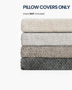 Neutral Mix chenille pillow covers detail